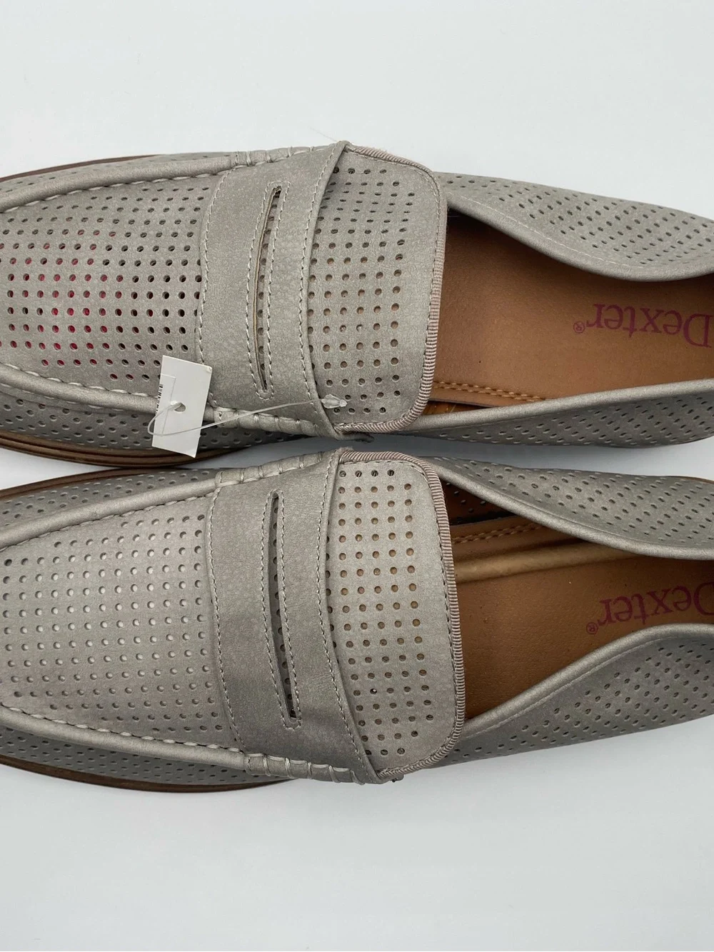 Dexter Gray Perforated Slip-On Dress Loafer Men's Comfort Round Toe US 9